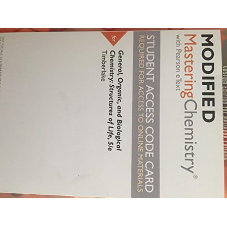 Chemistry Access Card Modified MasteringChemistry with Pearson eText -- ValuePack Access Card -- for General, Organic, and Biological Chemistry: Structures of Life, 9780133858457, Printed Access Code, 5th edition ()