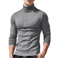 thumbnail image 1 of Man's Slim Base Pullover, Solid Color Long Sleeve Turtleneck Casual T-shirt, 1 of 9