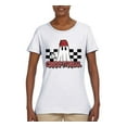 thumbnail image 2 of Wild Bobby Creep It Real Ghost Checker Background Halloween Red and Black Halloween Women Graphic Tee, White, Small, 2 of 6