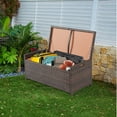 thumbnail image 5 of Tappio Multifunctional Wicker Deck Box, All-Weather 55 Gallon Outdoor Storage Box with Cushions, Storage Bench Rattan Storage Bin for for Pool Tools, Outdoor Equipments and Garden Tools, Black, 5 of 5