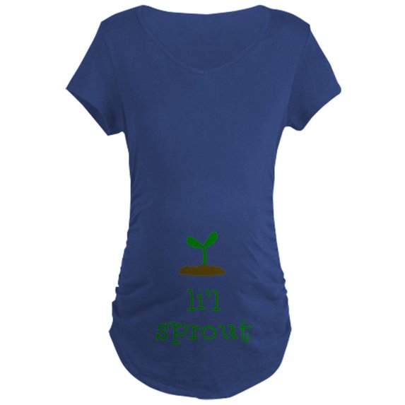 CafePress - Lil Sprout Maternity T Shirt - Maternity Dark T-Shirt