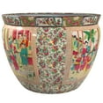thumbnail image 6 of Red Lantern 12" Rose Medallion Porcelain Fishbowl Planter, 6 of 6