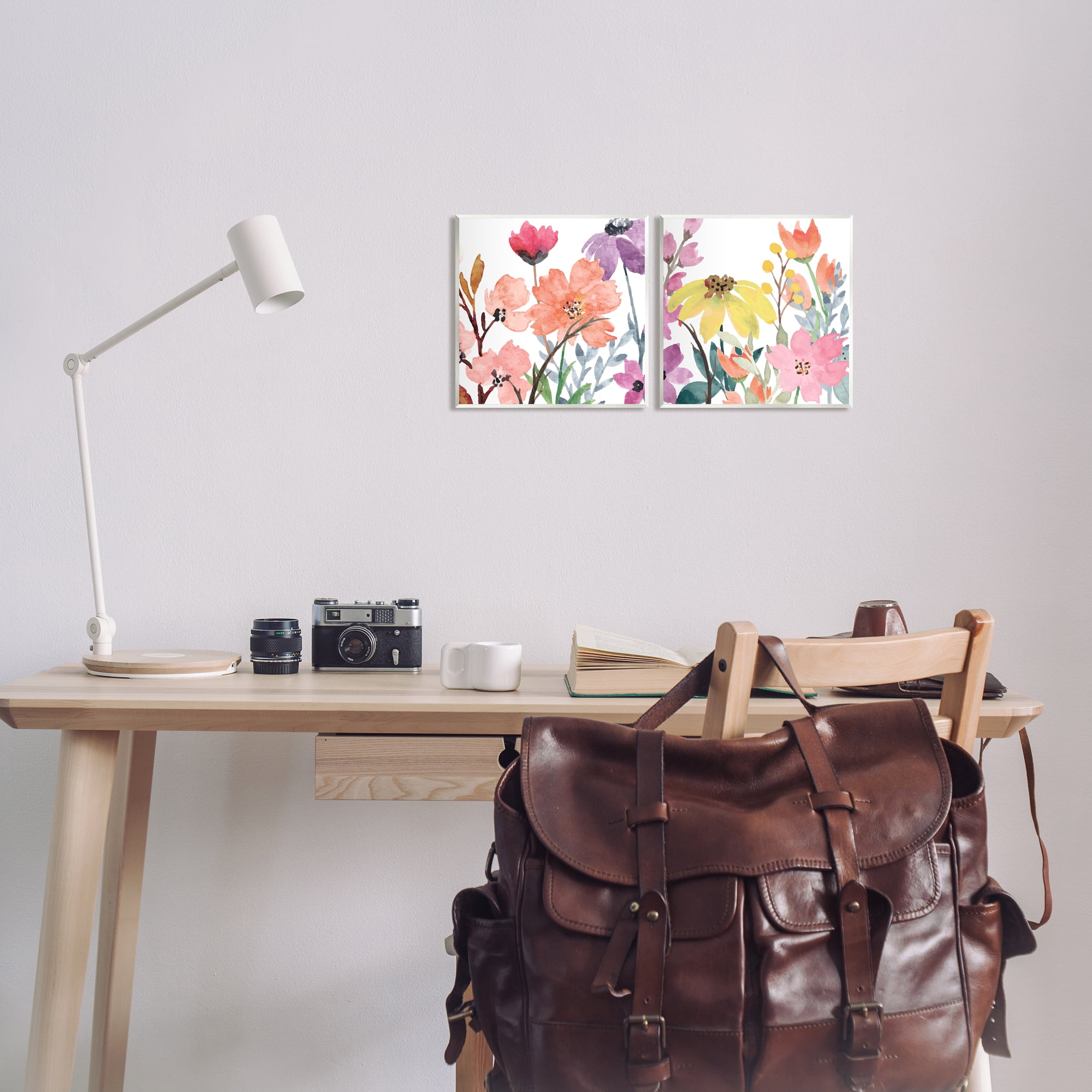 Stupell Industries Spring Florals on White Botanical & Floral Painting Unframed Art Print Wall Art, 12 x 12