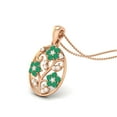 thumbnail image 2 of 925 Silver Rose Vermeil Filigree Floral Round Emerald Teardrop Women Valentines Day Gifts Necklace, 2 of 4