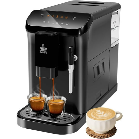 Espresso Machine, 20 Bar Pump Pressure for Balanced Extraction, Professional Espresso Maker with Milk Frother Steam Wand, 1.5L Water Tank, 1-15 Adjustable Grind Size Levels, Gift for Coffee Lover