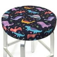 thumbnail image 3 of Daiia Cartoon Dinosaur Stool Covers Round,Round Bar Stool Covers Waterproof Bar Chair Covers Washable Stool Cushion Slipcover for 12-14 Inch Chair-13 inch, 3 of 7