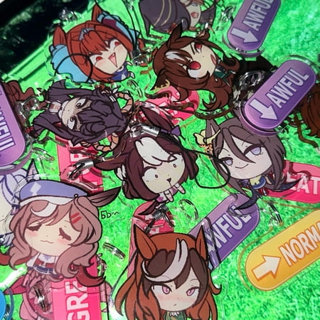 Uma Musume Anime Horse Girl Silly Phone Charms With Customizable Moods (80+ Horses!) (1 keychain)