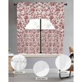 thumbnail image 2 of Farmhouse Red Swag Curtains for Living Room/Bedroom Windows, Vintage Flower Leaf Botanical Plant Kitchen Curtains and Valances Set 36 Inch Length, Light Filtering Swags Valance Curtain Panels, 2 of 5