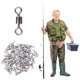 thumbnail image 1 of Enlazador 50x rodamiento de bolas de hierro giratorio para pesca, conector de anillos sólidos, herramienta de pesca, 1 of 6