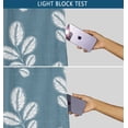thumbnail image 6 of Vargottam Printed Blackout Curtains - Blue Leaf Design, Set of 2 Panels, 42 x 96 Inches - Room Darkening, Thermal Insulated Window/Door Drapes with Grommets, 6 of 9