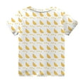 thumbnail image 4 of WTOBBY Toddler Boys and Girls Fruit Print Short Sleeve T-Shirt Top - Casual Kids Shirt with Round Neck for Summer Play, School, and Everyday Comfort,Yellow 120, 4 of 5