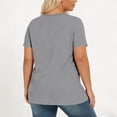 thumbnail image 5 of ClodeEU Women's Round Neck Short Sleeve Pleated Flowy Tunic Top,Casual Loose Curved Hem Blouse Gray,Women's Plus XXXL, 5 of 6