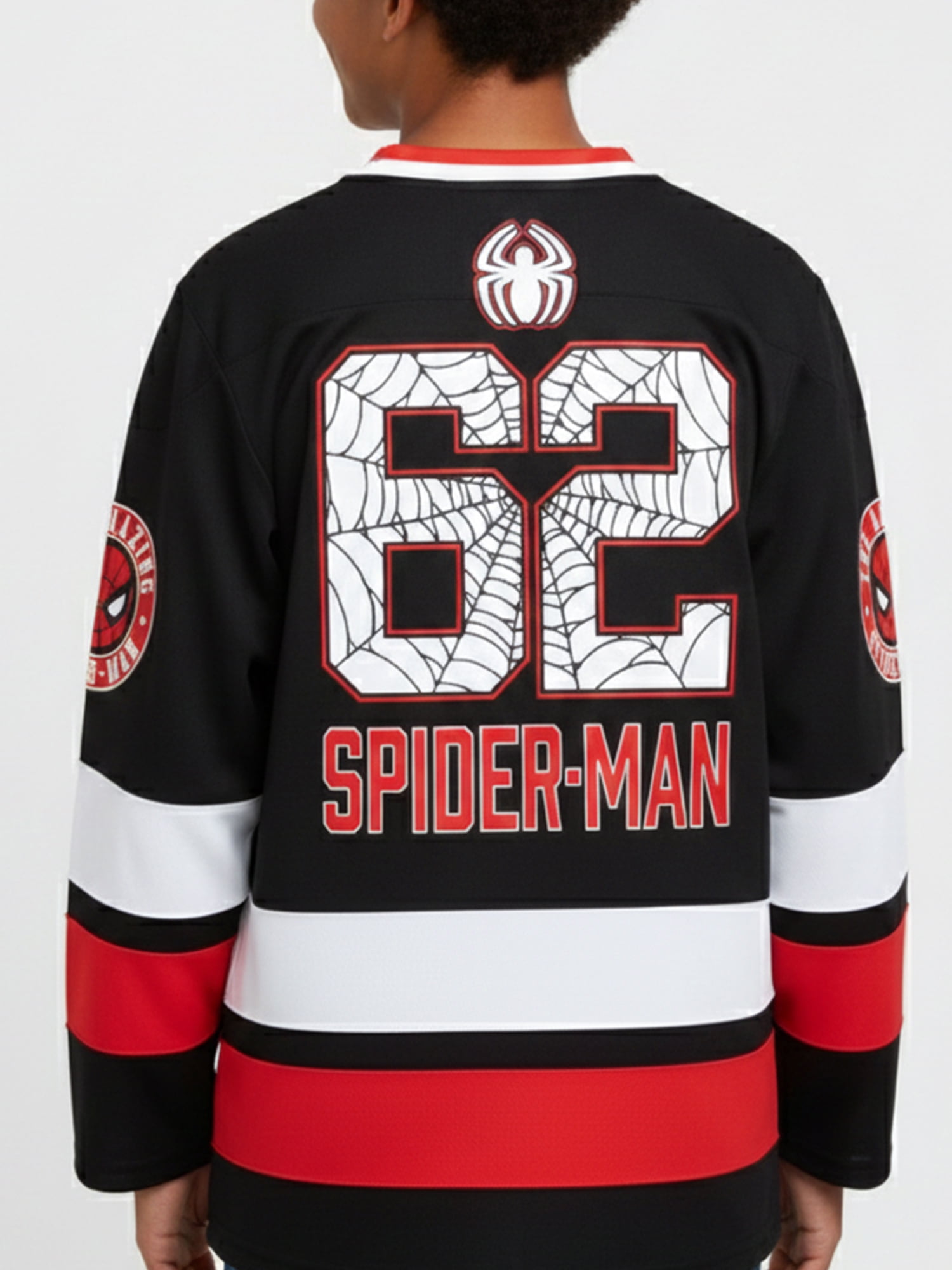Spider-Man Boys and Big Boys Spidey Letters Graphic Hockey Jersey, Sizes 4-18