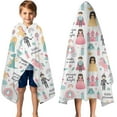thumbnail image 3 of Fantasy Princess Pattern Hooded Bath Towel，50"x30" for Ages 3 To 12 Kids, Quick Dry Lightweight Soft Microfiber Hood Beach Towel Cover Up for Kids, 3 of 7