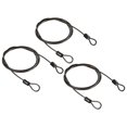 thumbnail image 1 of Unique Bargains Security Cable 2.5mm x 1m/3.3ft Coated Luggage Lock Wire Rope with Double Loop, Gray, 3 Pack, 1 of 5