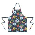 thumbnail image 2 of Pioneer Flower Floral Print Pattern Apron for Women and Men, Cotton Linen Waterproof with Pockets, Adjustable, 33x27 Inch for Kitchen, Gardening, BBQ, Salon, 2 of 6
