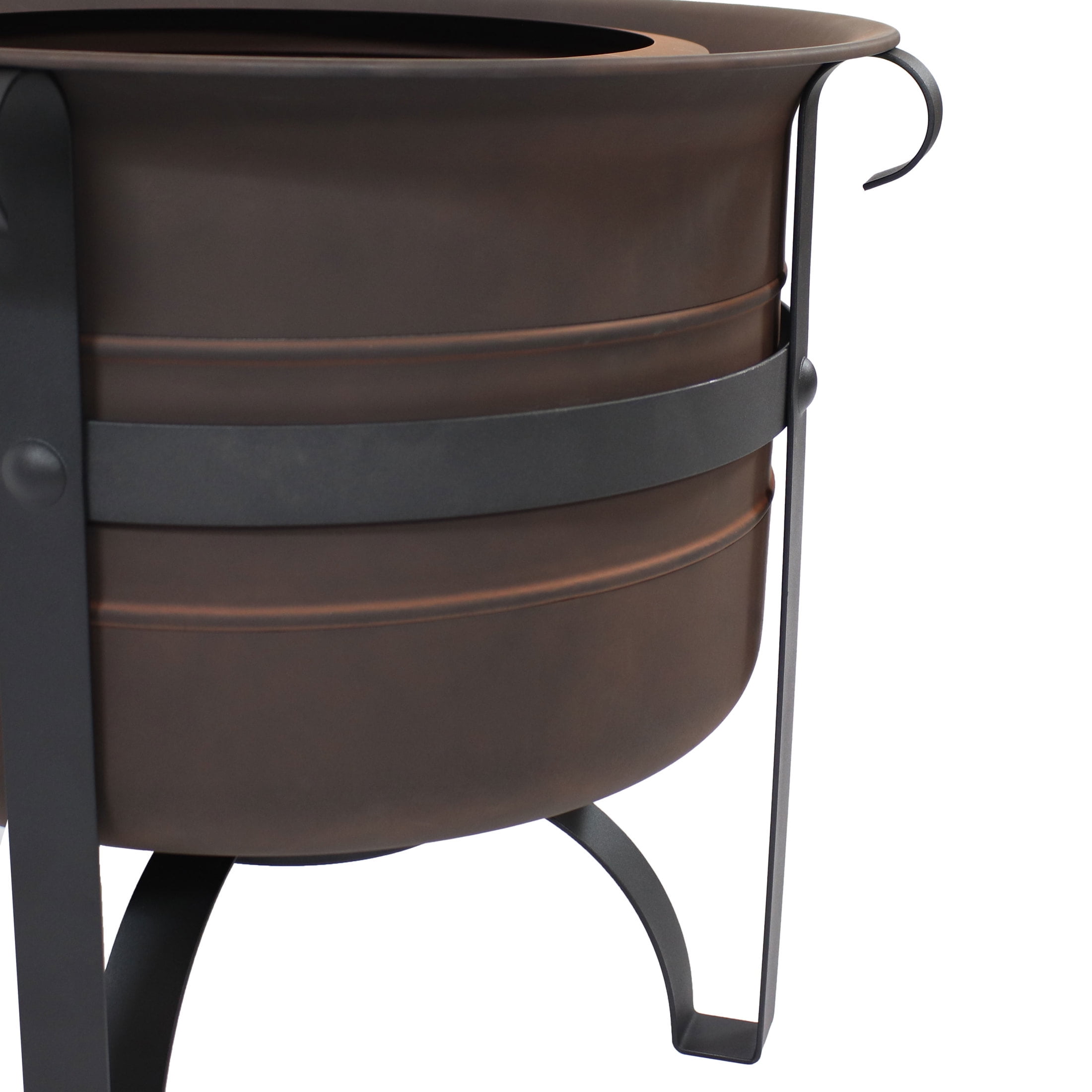 Sunnydaze 23" Round Wood-Burning Bronze Finish Steel Cauldron-Style Smokeless Fire Pit