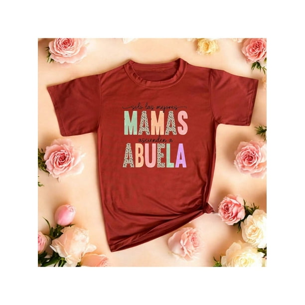 Playera Blusa Mujer Solo Las Mejores Mamás Ascienden a Abuela Regalo Tierno para Abuelas y Futuras Abuelas Color Shedron Talla Grande Marca Emil SaEs