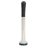 Muddler Bar Tool, Serrated Rubber Base Stainless Steel Silicone Muddler Cocktail by TRUE-BRANDS