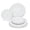 White & Gold, variant on " OCCASIONS " 80 Plates Pack,(40 Guests) Heavyweight Premium Wedding Party Disposable Plastic Plates Set -40 x 10.5'' Dinner + 40 x 7.5'' Salad / Dessert (White & Silver Rim)