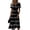 Black-A#3226, variant on AHMOMEI Maxi Dress for Women Summer Beach Vacation Wrap V Neck Swing Dresses for Women 2026 Trendy Loose Striped Short Sleeve Dress for Women
