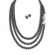 thumbnail image 1 of Set Collar Perlas Triple Aretes Zvezda Plata 0.925 Mujer negro Unitalla, 1 of 4