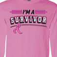 thumbnail image 4 of Inktastic I'm a Survivor Breast Cancer Awareness with Ribbon Long Sleeve T-Shirt, 4 of 5