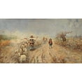 thumbnail image 2 of Rafael Senet y Perez 14x10 Black Ornate Wood Framed Double Matted Museum Art Print Titled: Home from the Herd, 2 of 5