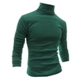 thumbnail image 1 of INSPIRE CHIC Chandails pour Hommes, Chandail à Col Roulé, Manches Longues, Extensible, Coupe Ajustée, Hauts 50 Vert Foncé, 1 of 8