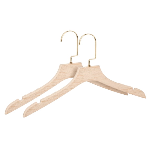Unique Bargains 2Pcs Plastic Durable Space Saving Nonslip Hangers Beige 15.2x8.7inch