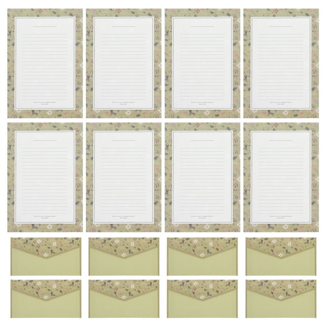 KAKOWELY lined letter paper 1 Set Lined Stationery Writing Paper and Envelopes Set Vintage Floral Letter Writing Kit with Envelopes for Invitations and Notes