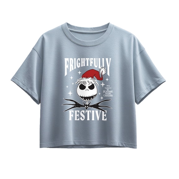 Nightmare Before Christmas - Frightfully Festive - Youth Girls Boxy T-Shirt