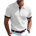 thumbnail image 2 of Domuza Knit Polo Shirt for Men Short Sleeve Textured Knit Polo Shirts Casual Summer Collared Polo T Shirt White XL, 2 of 5