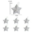 thumbnail image 6 of harmtty Xmax 6Pcs Christmas Five-pointed Star Hanging Decoration Reusable Holiday Decor Xmas Tree Glitter Powder Star Ornament Pendant Party Supplies Gift Golden, 6 of 8