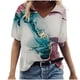 thumbnail image 1 of Camisetas con estampado floral con cuello en V para mujer Blusas femeninas cómodas a la moda Tops OAVQHLG3B Store  lin121212, 1 of 4