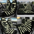 thumbnail image 3 of KUIFORTI Deer Camo Flag 12 Pcs Car Seat Covers Full Set Auto Center Console Armrest Pad Steering Wheel Cover Seat Belt Pads 2 Pack Car Cup Holder Coasters for Cars Sedan SUV, 3 of 7