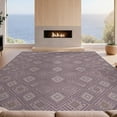 thumbnail image 2 of Design&I 3'x5' Ultra Soft Throw Mat, Purple Grey Interlocking Motif Contemporary Abstract Geometric None Fluffy Washable Easy Care Indoor rug for Bedside Hallway, 2 of 7