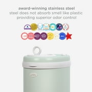Ubbi Stainless Steel Diaper Pail, Odor Locking, No Special Bag Required, Award-Winning, Registry Must-Have, Sage Green