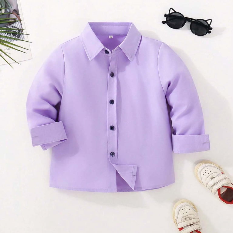 3t purple dress shirt boobe Boys Linen Button Down Dress Shirt Kids Long Sleeve Shirts Tops With Chest Pocket 6-12 Months 12-24 Months 2t 3t 4t 5t 6t 7t 8t 9t Children