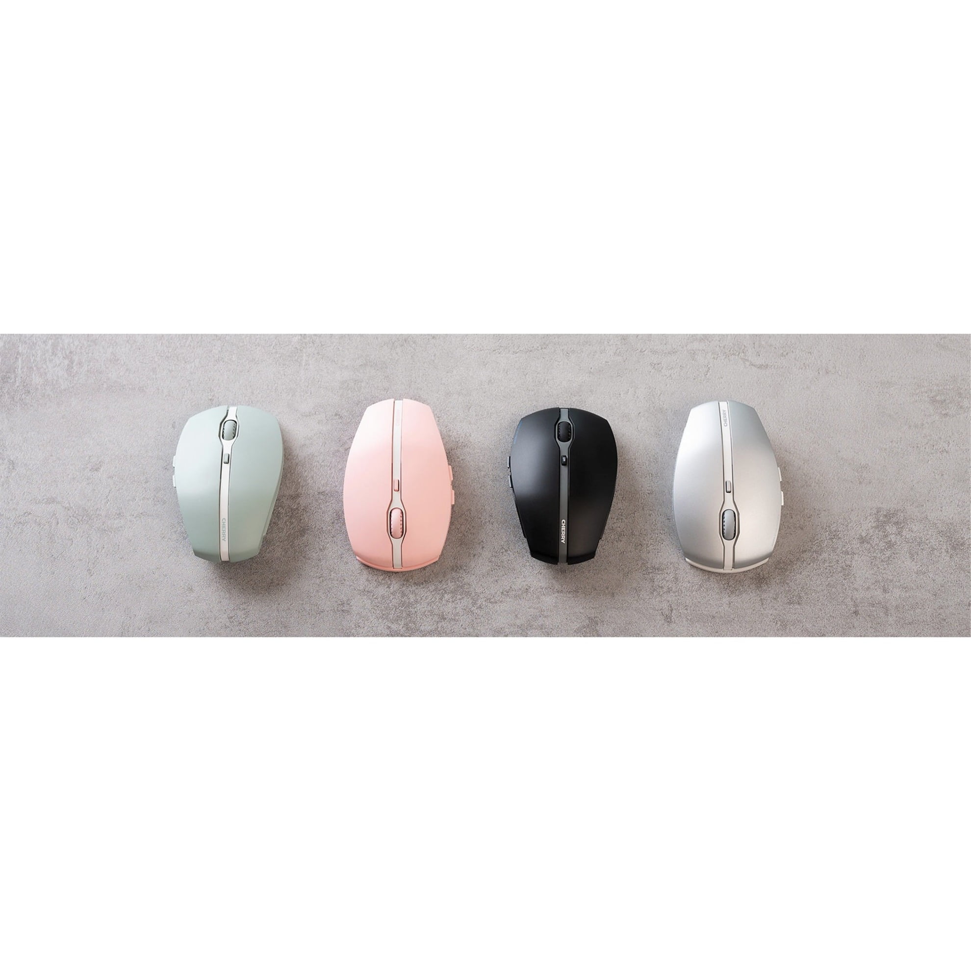 CHERRY Bluetooth(r) mouse with multi-device function - Frosted Silver, Optical sensor, 7 buttons, scroll wheel, multi-device function for up to 3 devices, encrypted Bluetooth(r)5.0 (AES 128)