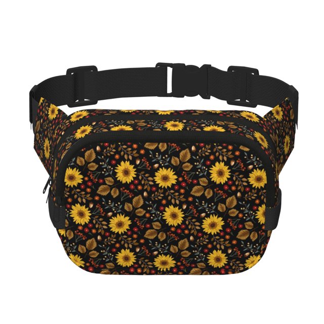 Easygdp Sunflowers Leaves Fanny Packs para Mujeres y Hombres, Bolsa de Cinturón, Bolsos de Cruz para Trabajo/Correr/Senderismo