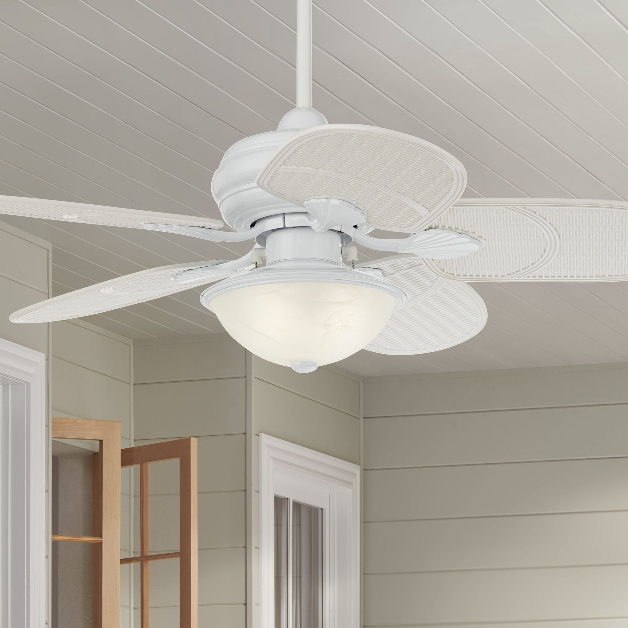 New 52" Rattan Oil-Rubbed Bronze Damp Rated Outdoor Indoor Ceiling Fan Wet 