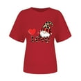 thumbnail image 3 of qucoqpe Women's Valentine's Day Tops Love Heart Printed Tee Crew Neck Short Sleeve T-shirs, 3 of 5