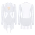 thumbnail image 3 of Aislor Women Latin Tango Fringe Dance Dress Singer Performance Stage Ballroom Rumba Chacha Skirt White XXL, 3 of 7
