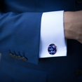 thumbnail image 3 of PhooArto Men's Classic Stainless Steel, Tie Dye Whale Pattern Cufflinks Business Wedding Shirts, Black, 3 of 6