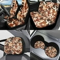 thumbnail image 2 of Garronmavis Brown Cow Print Car Seat Cover Set 11 Pack Vehicle Seat Cover with Lanyards Key Holder,Bottle Holder Pad,Cars Headrest Protector,Gear Shift Knob & Handbrake Cover, All Seasons Use, 2 of 7