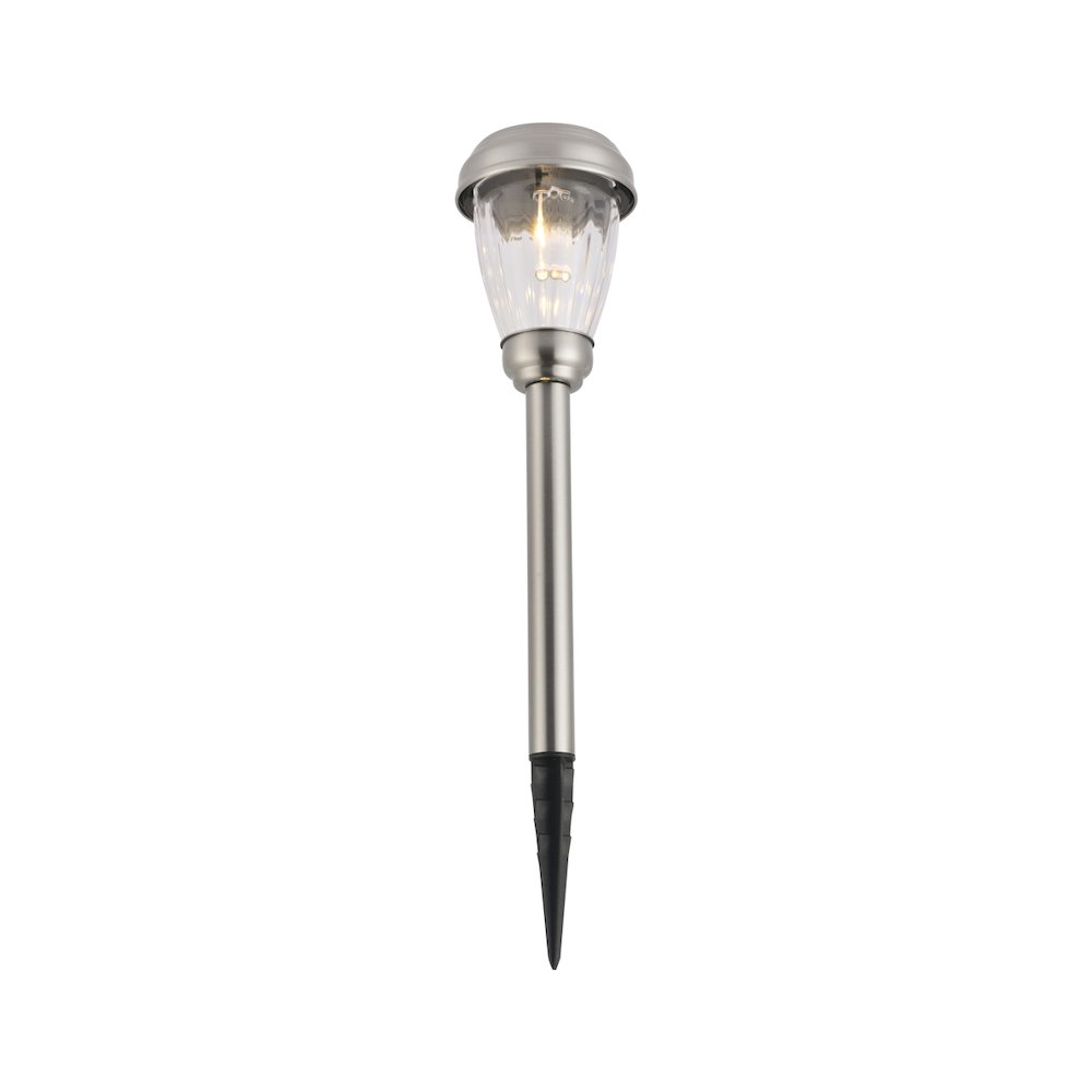 Outdoor silver LED 3000K pathway light in pack of 6