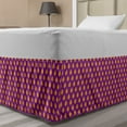 thumbnail image 1 of Rain Bed Skirt, Polka Dot Inspired Pattern of Droplets on Vibrant Purplish Color Background, Elastic Bedskirt Dust Ruffle Wrap Around for Bedding Decor, 4 Sizes, Purple and Orange, by Ambesonne, 1 of 2