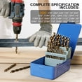 thumbnail image 5 of Cobalt Drill Bit Set for Metal and Hardened Steel, 29Pcs M35 HSS Twist Jobber Metal Drill Bits 1/16"-1/2", with Index Storage Case, 5 of 12