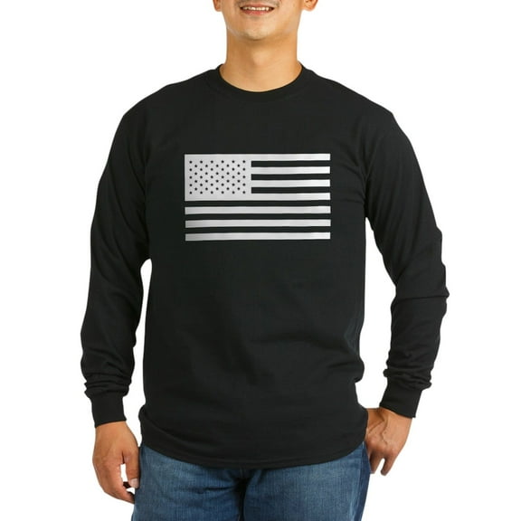 CafePress - Subdued US Flag Tactical Long Sleeve T Shirt - Long Sleeve Dark T-Shirt